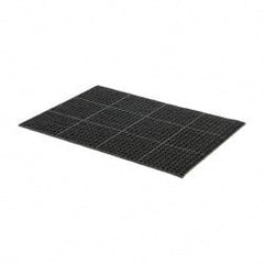 PRO-SAFE - 4' Long x 3' Wide, Dry/Wet Environment, Anti-Fatigue Matting - Black, SBR Rubber with Rubber Base - Exact Tooling