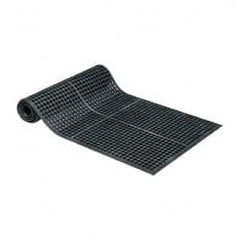 PRO-SAFE - 10' Long x 3' Wide, Dry/Wet Environment, Anti-Fatigue Matting - Black, Natural Rubber with Rubber Base - Exact Tooling