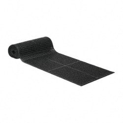 PRO-SAFE - 20' Long x 3' Wide, Dry/Wet Environment, Anti-Fatigue Matting - Black, Natural Rubber with Rubber Base - Exact Tooling