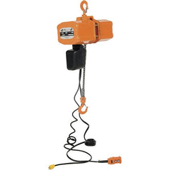 Vestil - 1 Ton Capacity, 17 FPM Lift Speed, 110 Volt, Electric Chain Hoist - 1.6 Output hp, 15' Max Lift - Exact Tooling