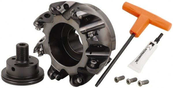 Kennametal - 5" Cut Diam, 9.53mm Max Depth, 1-1/2" Arbor Hole, 8 Inserts, RCGT 64... Insert Style, Indexable Copy Face Mill - BMD500 Cutter Style, 15,000 Max RPM, 2-1/2 High, Series KSRM - Exact Tooling