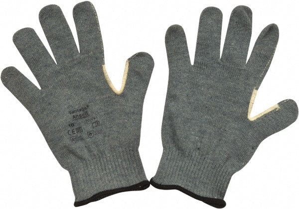 Ansell - Size XL (10), ANSI Cut Lvl 4, Abrasion Lvl 2, Kevlar/Polycotton Cut Resistant Gloves - Kevlar/Poly/Cotton Lining, Knit Wrist, Gray, Paired - Exact Tooling