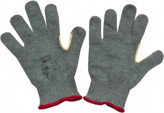 Ansell - Size S (7), ANSI Cut Lvl 4, Abrasion Lvl 2, Kevlar/Polycotton Cut Resistant Gloves - Kevlar/Poly/Cotton Lining, Knit Wrist, Gray, Paired - Exact Tooling