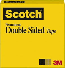 3M - 1" x 36 Yd Acrylate Adhesive Double Sided Tape - 3 mil Thick, Transparent - Exact Tooling