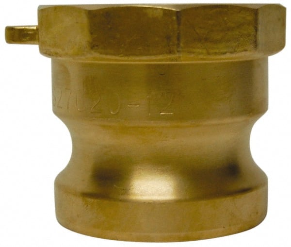 EVER-TITE Coupling Products - 2-1/2" Brass Cam & Groove Suction & Discharge Hose Male Adapter Female NPT Thread - Part A, 2-1/2" Thread, 250 Max psi - Exact Tooling