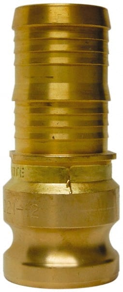 EVER-TITE Coupling Products - 2" Brass Cam & Groove Suction & Discharge Hose Male Adapter Hose Shank - Part E, 350 Max psi - Exact Tooling