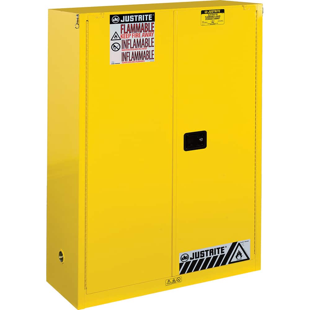 Justrite - 2 Door 5 Shelf 60 Gal Safety Cabinet for Combustible Liquids - Exact Tooling