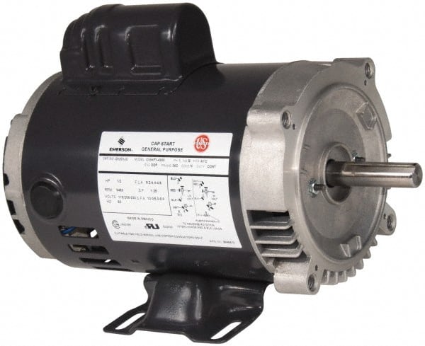 US Motors - 2 Max hp, 1,800 Max RPM, Cap Start-Cap Run Electric AC DC Motor - 115/208-230 V Input, Single Phase, 56HC Frame, 5/8" Shaft Diam, C-Face/Base Mount, ODP Enclosure - Exact Tooling