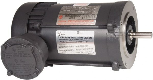 US Motors - 1/2 Max hp, 1,200 Max RPM, Single Cap Start Electric AC DC Motor - 115/230 V Input, Single Phase, 56H Frame, 5/8" Shaft Diam, Rigid Base Mount, TEFC Enclosure - Exact Tooling