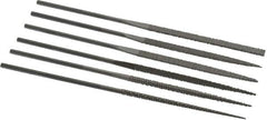 PFERD - 6 Piece Needle Pattern File Set - 5-1/2" Long, 2 Coarseness, Set Includes Flat, Hand, Three Square, Round, Half Round, Square - Exact Tooling