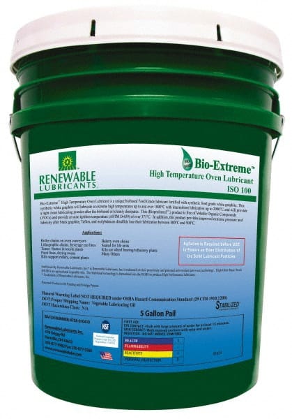 Renewable Lubricants - 5 Gal Pail Synthetic/Graphite Lubricant - White, -28°F to 2,000°F, Food Grade - Exact Tooling