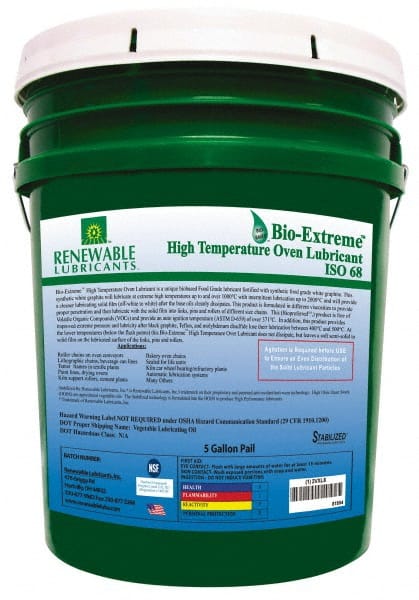 Renewable Lubricants - 5 Gal Pail Synthetic/Graphite Lubricant - White, -28°F to 2,000°F, Food Grade - Exact Tooling