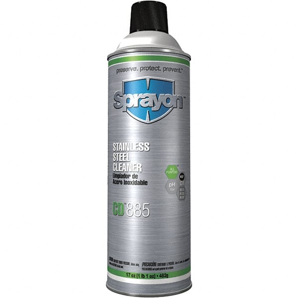 Sprayon - 14 fl oz Liquid Stainless Steel Cleaner - Odor-Free, Can Container - Exact Tooling