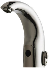 Chicago Faucets - Polished Chrome Plated Electronic User Adjustable Temperature Control Mixer Sensor Faucet - Powered by 6 Volt Lithium CRP2 Battery (Included), Contemporary Spout, 4 to 8" Mounting Centers - Exact Tooling
