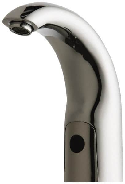 Chicago Faucets - Polished Chrome Plated Electronic Internal Temperature Control Mixer Sensor Faucet - Powered by 6 Volt Lithium CRP2 Battery (Included), Contemporary Spout, 4 to 8" Mounting Centers - Exact Tooling