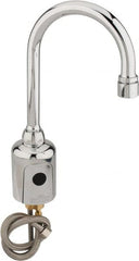 Chicago Faucets - Polished Chrome Plated Electronic Single Supply for Tempered Water Sensor Faucet - Powered by 6 Volt Lithium CRP2 Battery (Included), Gooseneck Spout, 4 to 8" Mounting Centers - Exact Tooling