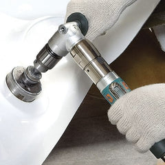 Dynabrade - 1/2" Keyed Chuck - Right Angle Handle, 850 RPM, 1 hp, 90 psi - Exact Tooling