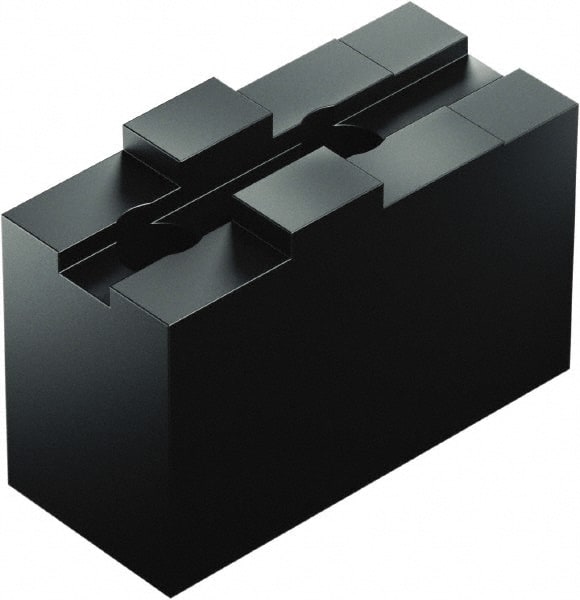 Schunk - 12" Max Chuck Capacity, Tongue & Groove Interface, Square Soft Lathe Chuck Jaw - 3 Jaw, Steel, 40mm Btw Mount Hole Ctrs, 60mm High, 12mm Groove, M12mm Fastener - Exact Tooling