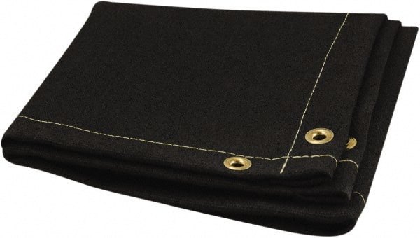 Steiner - 10' High x 8' Wide Coated Fiberglass Welding Blanket - Black, Grommet - Exact Tooling