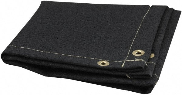 Steiner - 6' High x 6' Wide Coated Fiberglass Welding Blanket - Black, Grommet - Exact Tooling