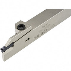 Iscar - External Thread, 63/64" Max Depth of Cut, 4mm Min Groove Width, 140mm OAL, Right Hand Indexable Grooving Cutoff Toolholder - 25mm Shank Height x 25mm Shank Width, DG.. Insert Style, DGT Toolholder Style, Series Do-Grip - Exact Tooling