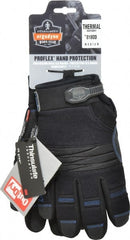 Ergodyne - Size M PVC Coated Cold Protection & Waterproof Work Gloves - Palm & Fingers Coated, Hook & Loop Cuff, Black, Paired - Exact Tooling