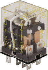 Square D - 1/2 hp at 240 Volt & 1/3 hp at 120 Volt, Electromechanical Plug-in General Purpose Relay - 10 Amp at 240 VAC, DPDT, 120 VAC at 50/60 Hz - Exact Tooling