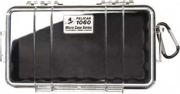 Pelican Products, Inc. - 5-9/16" Wide x 2-5/8" High, Clamshell Hard Case - Clear/Black, Polycarbonate - Exact Tooling