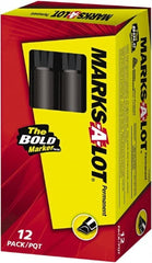 Marks-A-Lot - Brown, Green, Orange, Purple, Blue, Red, Black Permanent Marker - Chisel Tip, AP Nontoxic Ink - Exact Tooling