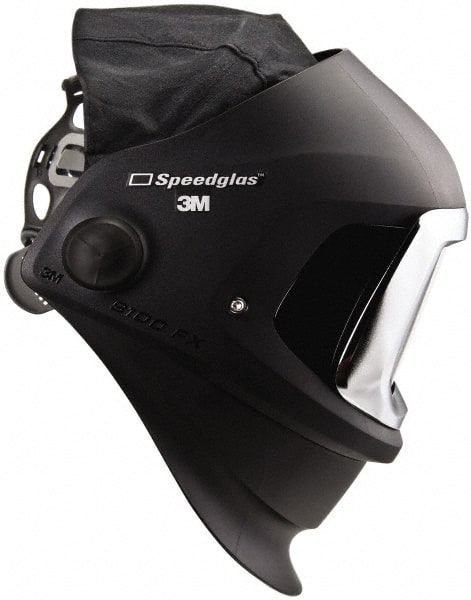 3M - 4-1/4" Window Width x 2-3/4" Window Height, 5, 8 to 13 Shade Auto-Darkening Lens, Front Lift Welding Helmet - Black/Gray PPA Clear/Green Lens - Exact Tooling