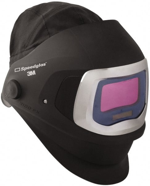 3M - 4-1/4" Window Width x 2-3/32" Window Height, 5, 8 to 13 Shade Auto-Darkening Lens, Front Lift Welding Helmet - Black/Gray PPA Clear/Green Lens - Exact Tooling