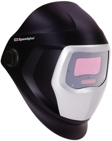 3M - 3-3/4" Window Width x 1-3/4" Window Height, 5, 8 to 13 Shade Auto-Darkening Lens, Fixed Front Welding Helmet - Black/Gray PPA Green Lens - Exact Tooling
