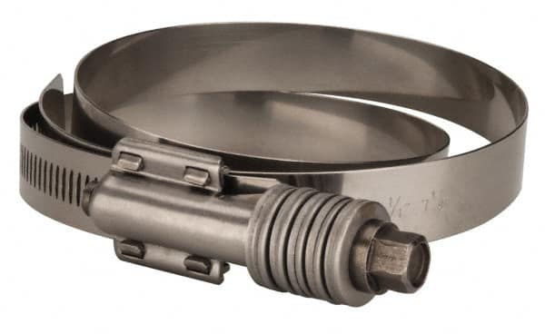 Value Collection - 6-1/4 to 7-1/8" Hose, 5/8" Wide x 0.7" Thick, Constant Torque Clamp - 6-1/4 to 7-1/8" Diam, Grade 301 & 410 Stainless Steel Screw - Exact Tooling