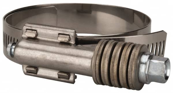 Value Collection - 2-1/4 to 3-1/8" Hose, 5/8" Wide x 0.7" Thick, Constant Torque Clamp - 2-1/4 to 3-1/8" Diam, Grade 304 Stainless Steel/Carbon Steel Screw - Exact Tooling