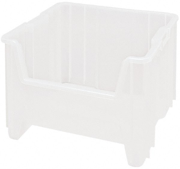 Quantum Storage - 17-1/2" Deep, Clear Polypropylene Hopper Stacking Bin - 12-1/2" High x 16-1/2" Wide x 17-1/2" Long - Exact Tooling
