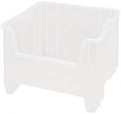 Quantum Storage - 17-1/2" Deep, Clear Polypropylene Hopper Stacking Bin - 12-1/2" High x 16-1/2" Wide x 17-1/2" Long - Exact Tooling