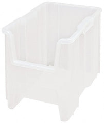 Quantum Storage - 17-1/2" Deep, Clear Polypropylene Hopper Stacking Bin - 12-1/2" High x 10-7/8" Wide x 17-1/2" Long - Exact Tooling