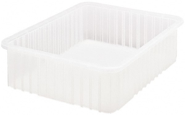 Quantum Storage - Clear Polypropylene Dividable Container - Stacking, 22-1/2" Long x 17-1/2" Wide x 6" High - Exact Tooling