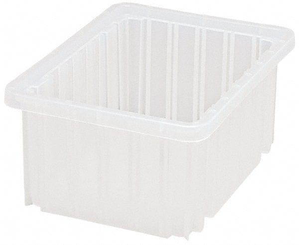 Quantum Storage - Clear Polypropylene Dividable Container - Stacking, 10.9" Long x 8.3" Wide x 5" High - Exact Tooling