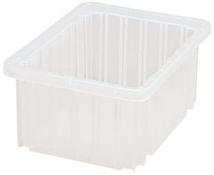 Quantum Storage - Clear Polypropylene Dividable Container - Stacking, 10.9" Long x 8.3" Wide x 5" High - Exact Tooling