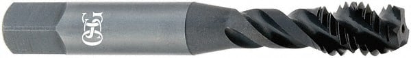 OSG - M12x1.75 3 Flute 6H Modified Bottoming Spiral Flute Tap - Vanadium High Speed Steel, TiCN Finish, 3-3/8" OAL, Right Hand Flute, Right Hand Thread, D6, Series 299 - Exact Tooling