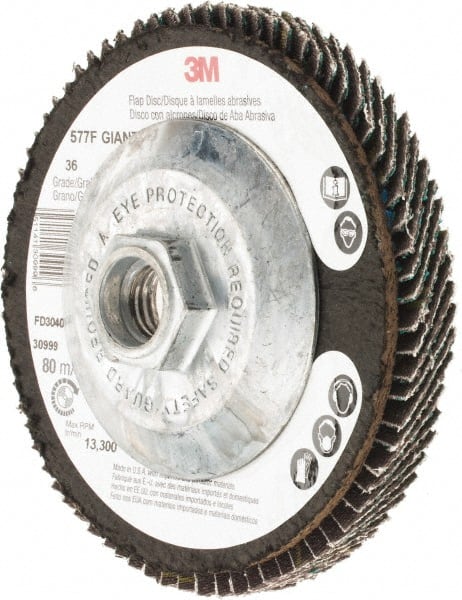 3M - Flap Disc - Polyester Backing, Arbor Attaching System - Exact Tooling