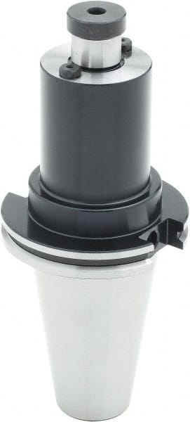Parlec - CAT50 Taper Shank 1-1/4" Pilot Diam Shell Mill Holder - 3-1/2" Flange to Nose End Projection, 2-3/4" Nose Diam, 5/8-18 Lock Screw, Through-Spindle & DIN Flange Coolant - Exact Tooling