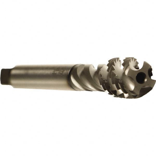 Emuge - M12x1.75 Metric 4 Flute 6H Modified Bottoming Spiral Flute Tap - Cobalt, GLT-1 Finish, 110mm OAL, Right Hand Flute, Right Hand Thread, Series Enorm - Exact Tooling