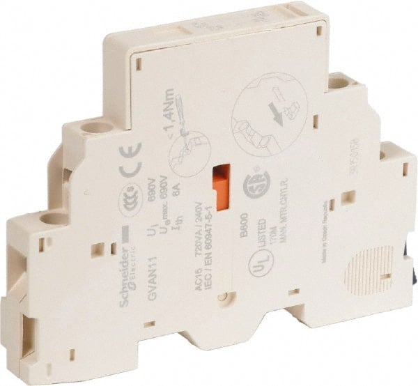 Schneider Electric - Circuit Breaker Auxiliary Contact Block - Use with GV2L, GV2LE, GV2ME, GV2P, GV2RT, GV3L, GV3P, TeSys - Exact Tooling