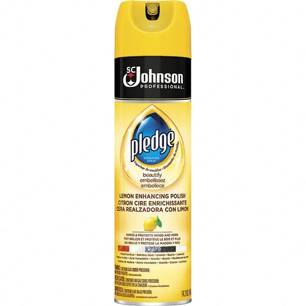 Pledge - 14.2 Fluid Ounce Furniture Polish - Lemon Scent, Aerosol Can - Exact Tooling