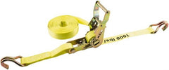 Erickson Manufacturing - 15' Long x 1" Wide, 3,000 Lb Basket Capacity, Polyester Web Sling - Yellow - Exact Tooling
