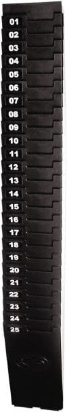 Lathem Time - 27" High x 3-7/8" Wide 25 Pocket Adjustable Time Card Rack - Black, Use with Time Cards - Exact Tooling
