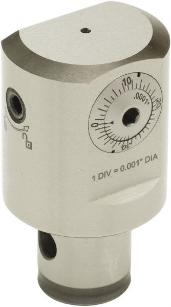 Parlec - 23.5mm Body Diam, Manual Single Cutter Boring Head - 25mm to 46.5mm Bore Diam - Exact Tooling