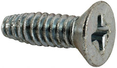 Value Collection - #10-24 UNC Thread, 5/8" OAL, #2 Phillips Drive Steel Thread Cutting Screw - Flat Head, Grade 1016-1024, Point Type F, Zinc-Plated Finish - Exact Tooling